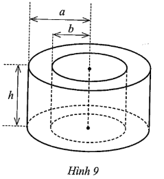 Các kích thước của hai hình trụ (T) và (T’) (hình trụ (T) ở bên ngoài và hình trụ (T’) ở bên trong) được cho ở Hình 9. (ảnh 1)