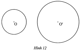 Tìm trục đối xứng của hình tạo bởi hai đường tròn (O) và (O’) trong Hình 12. (ảnh 1)