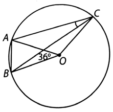 Trên sân bóng, khi quả bóng được đặt tại điểm phạt đền thì có góc sút bằng 36° và quả bóng cách mỗi cọc gôn 11,6 m như hình dưới đây. Hỏi khi quả bóng đặt ở vị trí cách điểm phạt đền 11,6 m thì góc sút bằng bao nhiêu? (ảnh 2)