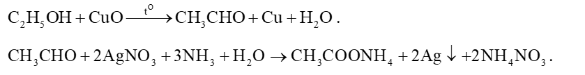 Tiến hành thí nghiệm dẫn hơi ethanol đi qua ống sứ đựng bột CuO (đun nóng) rồi dẫn sản phẩm vào cốc đựng dung dịc theo sơ đồ dưới đây.   Phát biểu nào sau đây về thí nghiệm trên là sai?  (ảnh 2)