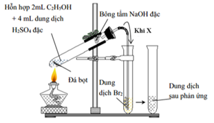 Quá trình điều chế X từ ethanol với  đặc thường có kèm các sản phẩm phụ là Phát biểu nào sau đây là sai? (ảnh 1)