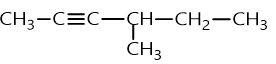 Alkyne dưới đây có tên gọi là    A. 3-methylpent-2-yne.		B. 2-methylhex-4-yne. C. 4-methylhex-2-yne.		D. 3-methylhex-4-yne. (ảnh 1)