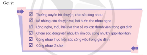 Tạo bầu không khí vui vẻ, yêu thương trong gia đình, cùng các thành viên xây dựng gia đình hạnh phúc  - Chia sẻ những việc em đã làm để tạo bầu không khí vui vẻ, yêu thương trong gia đình. (ảnh 1)