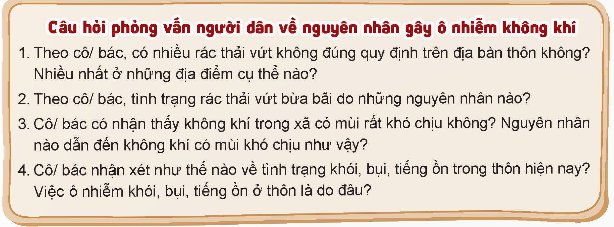 Thiết kế công cụ khảo sát về nguyên nhân gây ô nhiễm môi trường tại địa bàn sinh sống cho đề tài đã lựa chọn. (ảnh 2)