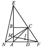 Cho hình vuông ABCD. Trên cạnh AB lấy điểm M. Đường thẳng qua C vuông góc với CM cắt các tia AB  (ảnh 1)