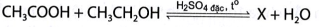 Cho phản ứng:  X có tên gọi là  A. ethyl acetate.  B. methyl acetate.  C. ethyl formate.  D. methyl formate. (ảnh 1)