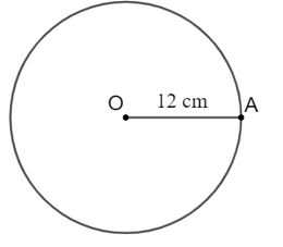 Chọn phương án đúng. Cho đường tròn (O) có bán kính bằng 12 cm. Khi đó, dây lớn nhất của đường tròn (O; 12 cm) có độ dài bằng A. 6 cm. B. 36 cm. C. 12 cm. D. 24 cm. (ảnh 1)