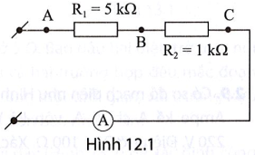 Hai đoạn dây dẫn có điện trở 5 ôm và 1 ôm, được mắc nối tiểp như Hình 12.1. Cường độ dòng điện (ảnh 1)