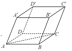 Cho hình hộp ABCD.A'B'C'D' có A(2; 0; 2), B(4; 2; 4), D(2; −2; 2), C' (8; 10; −10). Tìm tọa độ điểm A'. (ảnh 1)