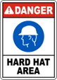 What does the sign say?  A. You don’t need to wear a hard hat in this area. B. There is a hard hat in this area. C. This area provides hard hats. D. You must wear a hard hat in this area. (ảnh 1)