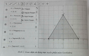 Truy cập trang web https://geogebra.org/classic khởi chạy phần mềm GeoGebra để sử dụng trực tuyến. Hãy minh họa hình chữ: “Trong một tam giác cân, đường trung tuyến vẽ từ cạnh đáy vuông góc với cạnh đáy và chia cạnh này thành hai tam giác bằng nhau”. (ảnh 1)