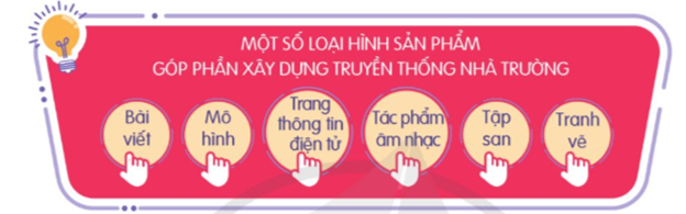 Sáng tạo sản phẩm xây dựng truyền thống nhà trường  Thiết kế giới thiệu sản phẩm góp phần xây dựng truyền thống nhà trường. (ảnh 1)