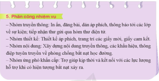 Xây dựng và thực hiện kế hoạch tổ chức hoạt động phòng chống bắt nạt học đường.  - Xây dựng kế hoạch tổ chức hoạt động phòng chống bắt nạt học đường (ảnh 2)