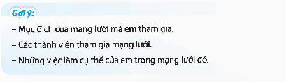 Chia sẻ về mạng lưới quan hệ cộng đồng mà em đã tham gia. (ảnh 1)