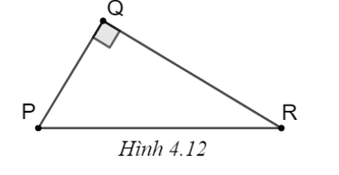 Chọn phương án đúng. Cho tam giác PQR như Hình 4.12. Khi đó ta có:   A. \[PQ = PR.\sin P.\] B. \(PQ = PR.\cos R.\) C. \(QR = PR.\cos P.\) D. \(QR = PR.\cos R.\) (ảnh 1)