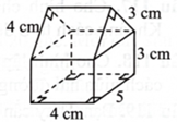 Hình bên là hình biểu diễn của khối vật thể được ghép bởi một hình hộp chữ nhật và một hình lăng trụ đứng có đáy là tam giác vuông với hai cạnh góc vuông dài (ảnh 1)
