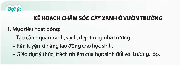 Lập kế hoạch buổi lao động công ích ở trường.  (ảnh 1)