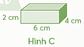 Viết vào chỗ chấm. Chiều dài: ..... cm Chiều rộng: ...... cm Chiều cao: ...... cm V = 4 × 2 × 6 = 48 (cm3) (ảnh 6)