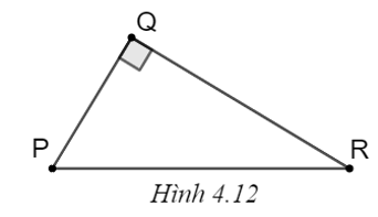 Chọn phương án đúng. Cho tam giác PQR như HÌnh 4.12. Khi đó   A. \(PQ = QR.\tan P.\) B. \(PQ = QR.\cot R.\) C. \(QR = PQ.\tan P.\) D. \(QR = PQ.\cot P.\) (ảnh 1)