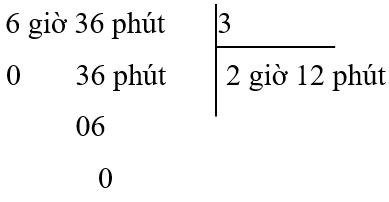 Viết vào chỗ chấm.  6 giờ 36 phút : 3 = ? (ảnh 2)