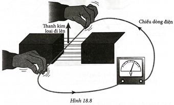 Nối thanh kim loại với dây dẫn và điện kế thành mạch kín như Hình 18.8.  Nhận định nào sau đây là đúng hay sai về (ảnh 1)