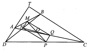 Cho tứ giác ABCD có ^C +^D=90 độ. Gọi M, N, P, Q lần lượt là trung điểm của AB, BD, DC, CA. Chứng minh (ảnh 1)