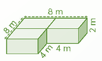 Số? Thể tích của hình bên là ............ m3  (ảnh 1)