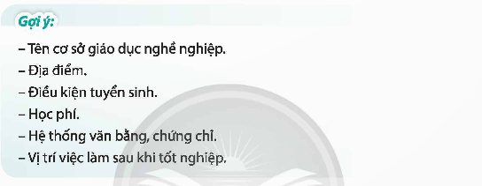 Chia sẻ những thông tin em tìm hiểu được về các cơ sở giáo dục nghề nghiệp. (ảnh 1)