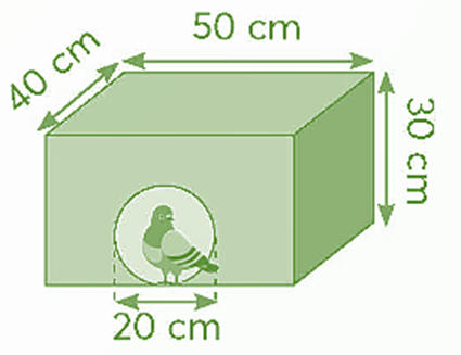 Bạn Hưng dự định sơn các mặt xung quanh của chuồng chim bồ câu có dạng hình hộp chữ nhật (xem hình).  (ảnh 1)