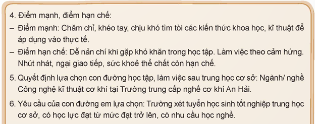 Lập kế hoạch phát triển bản thân đề đạt được yêu cầu của định hướng nghề nghiệp sau trung học cơ sở.  Gợi ý: (ảnh 2)