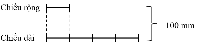 Một miếng gỗ hình chữ nhật có chu vi là 200 mm. Chiều dài gấp 4 lần chiều rộng. Hỏi diện tích của miếng gỗ đó là bao nhiêu?  (ảnh 1)