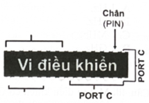 Khối vào – ra (I/O) được đóng gói và ra chân trên chip vi điều khiển gồm các cổng I/O (còn gọi là I/O Port). Mỗi cổng I/O sẽ có độ rộng (số dây vật li/số bit/số chân – pin) bằng độ rộng dữ liệu có thể xử lí trực tiếp của vi điều khiển. Một vi điều khiển 8-bit sẽ cho số lượng đường truyền/cổng là (ảnh 1)