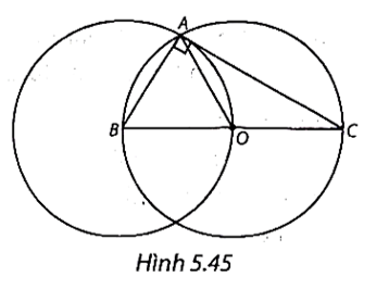 Cho đường tròn (O) đường kính BC và điểm A (khác B và C). a) Chứng minh rằng nếu A nằm trên (O) thì ABC là một tam giác vuông; ngược lại, nếu ABC là tam giác vuông tại A thì A nằm trên (O). b) Giả sử A là một trong hai giao điểm của đường tròn (B; BO) với đường tròn (O). Tính các góc của tam giác ABC. c) Với cùng giả thiết câu b, tính độ dài cung AC và diện tích hình quạt nằm trong (O) giới hạn bởi các bán kính OA và OC, biết rằng BC = 6 cm. (ảnh 1)