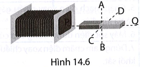 Quan sát Hình 14.6 và cho biết nam châm quay theo trục nào thì trong cuộn dây dẫn kín xuất hiện (ảnh 1)