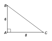 Cho tam giác ABC vuông tại A có AB = 6, AC = 8, bán kính đường tròn nội tiếp là r, bán kính đường tròn ngoại tiếp (ảnh 1)