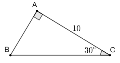 Giải tam giác ABC vuông tại A có BC = a, AC = b, AB = c, trong các trường hợp (góc làm tròn đến độ, cạnh làm tròn đến chữ số hàng đơn vị): a) a = 21, b = 18; b) b = 10, \(\widehat C = 30^\circ ;\) c) c = 5, b = 3. (ảnh 2)