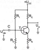 Hệ số khuếch đại của mạch khuếch đại như hình vẽ bên được xác định bằng biểu thức: (ảnh 1)