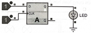 Linh kiện điện tử A trong sơ đồ mạch điện hình bên dưới là   	A. Flip-Flop.	B. Diode.	C. Transistor.	D. Điện trở. (ảnh 1)