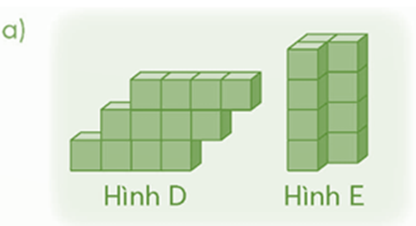 Thể tích hình D .......... thể tích hình E (ảnh 1)