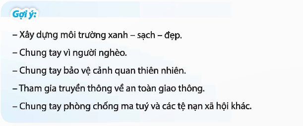 Lựa chọn các hoạt động phát triển cộng đồng ở địa phương mà em có thể tham gia. (ảnh 1)