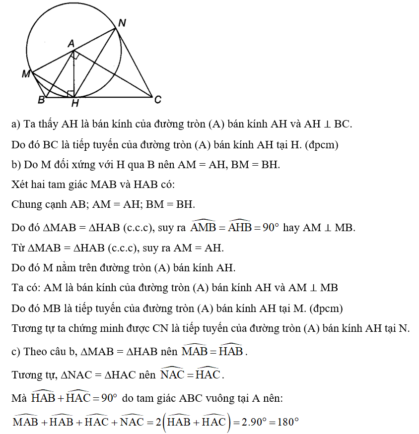 Cho tam giác ABC vuông tại A, có đường cao AH.  a) Chứng minh rằng BC  (ảnh 1)