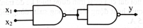 Cổng logic có thể được tạo ra từ mạch logic sau là    	A. AND. 	B. NAND. 	C. NOT.	D. NOR. (ảnh 1)