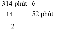 Đặt tính rồi tính.  314 phút : 6 (ảnh 1)