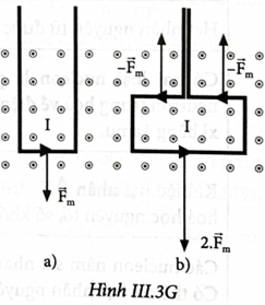 Cho dòng điện chạy trong khung dây đặt vuông góc với vectơ cảm ứng từ của từ trường đều như Hình III.7 (ảnh 2)