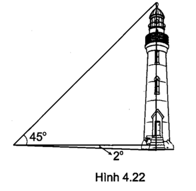 Một người đứng cách chân ngọn hải đăng 50 m, nhìn xuống chân hải đăng dưới góc 2° và nhìn (ảnh 1)