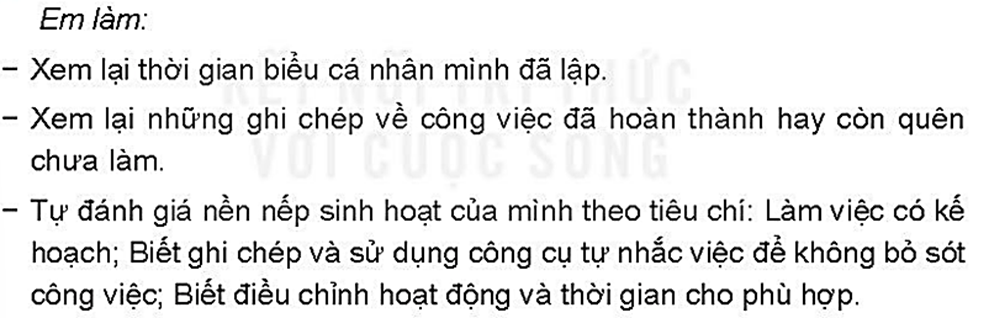 Tự đánh giá nền nếp sinh hoạt của em (ảnh 1)