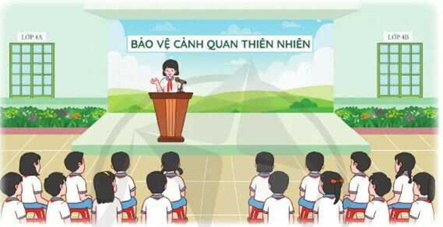 Chúng em chăm sóc, bảo vệ cảnh quan thiên nhiên - Tham gia trình diễn tiểu phẩm Bảo vệ cảnh quan thiên nhiên (ảnh 1)