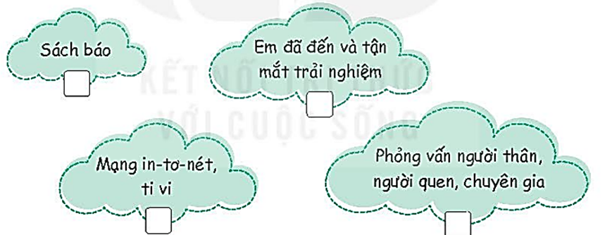 Tìm hiểu thông tin về cảnh quan thiên nhiên ở địa phương 1. Hãy viết.  - Em đã nhận thêm nhiệm vụ tìm hiểu thông tin về cảnh quan nào? 2. Hãy tích - Em đã tìm đến những nguồn thông tin nào? (ảnh 1)