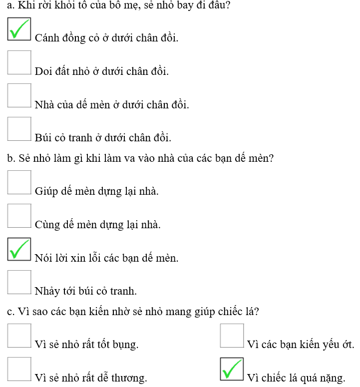 Đọc bài và thực hiện yêu cầu:  Câu chuyện của chim sẻ  Có một chú sẻ nhỏ vừa mới rời khỏi tổ của bố mẹ, sẵn sàng bay tới cánh đồng cỏ dưới chân đồi (ảnh 2)