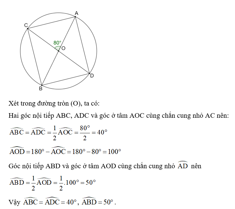 Cho AB và CD là hai đường kính của đường tròn (O). Biết rằng (ảnh 1)